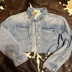 Miss Me Light Blue Denim Shirt